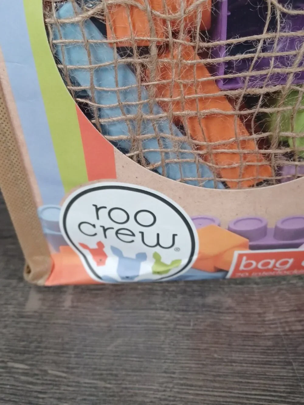 NIB Eco Wood Bag of 70 Construction Building Blocks Roo Crew
